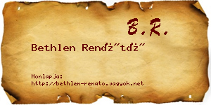 Bethlen Renátó névjegykártya