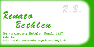 renato bethlen business card